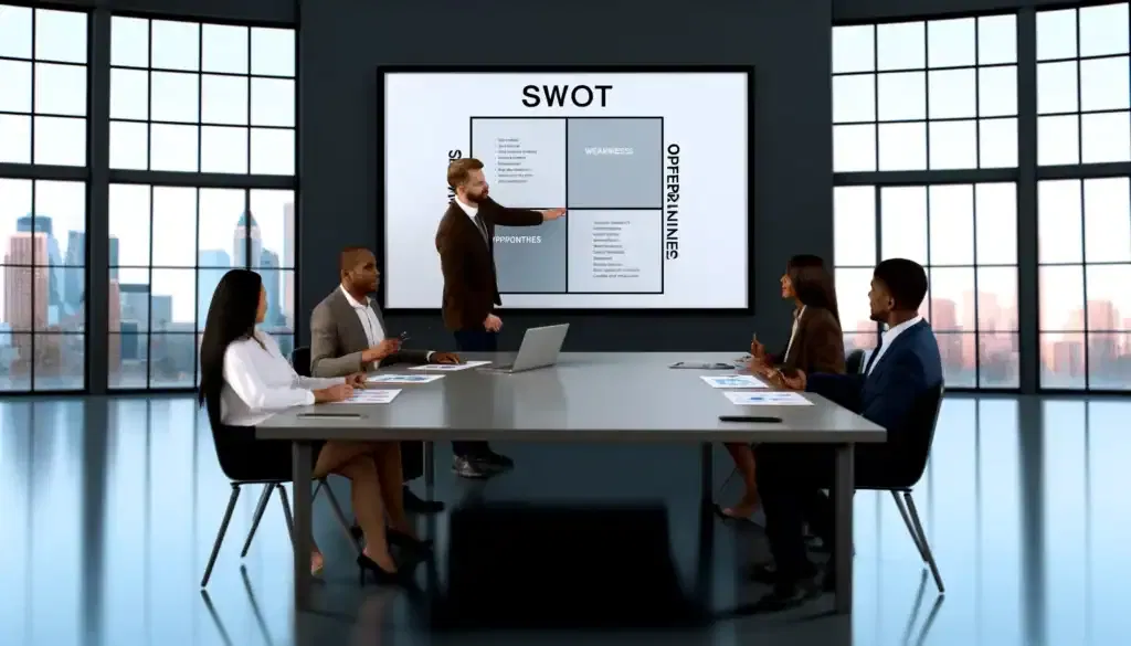 SWOT-analyse (sterkte-zwakteanalyse) voor strategische planning en bedrijfsinzichten.
