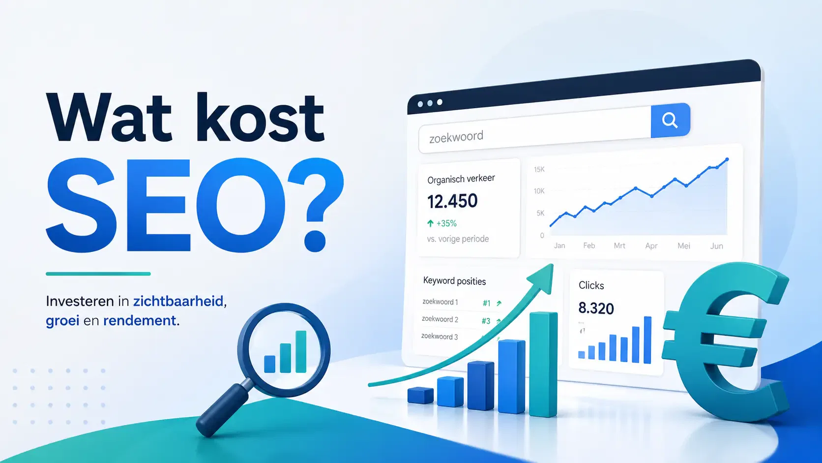 Wat kost SEO in 2026? Realistische tarieven voor zelfstandigen en KMO's in België 1 Wat kost SEO voor een website of webshop in België