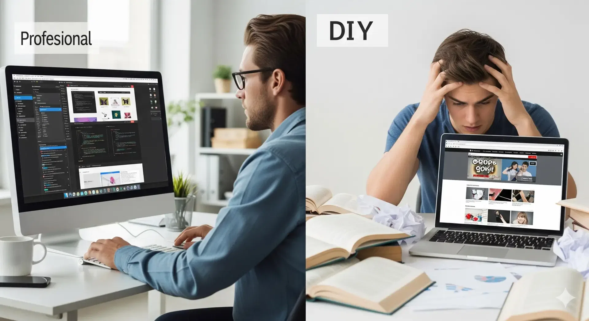 zelf website bouwen of laten maken vergelijking professioneel webdesign vs DIY