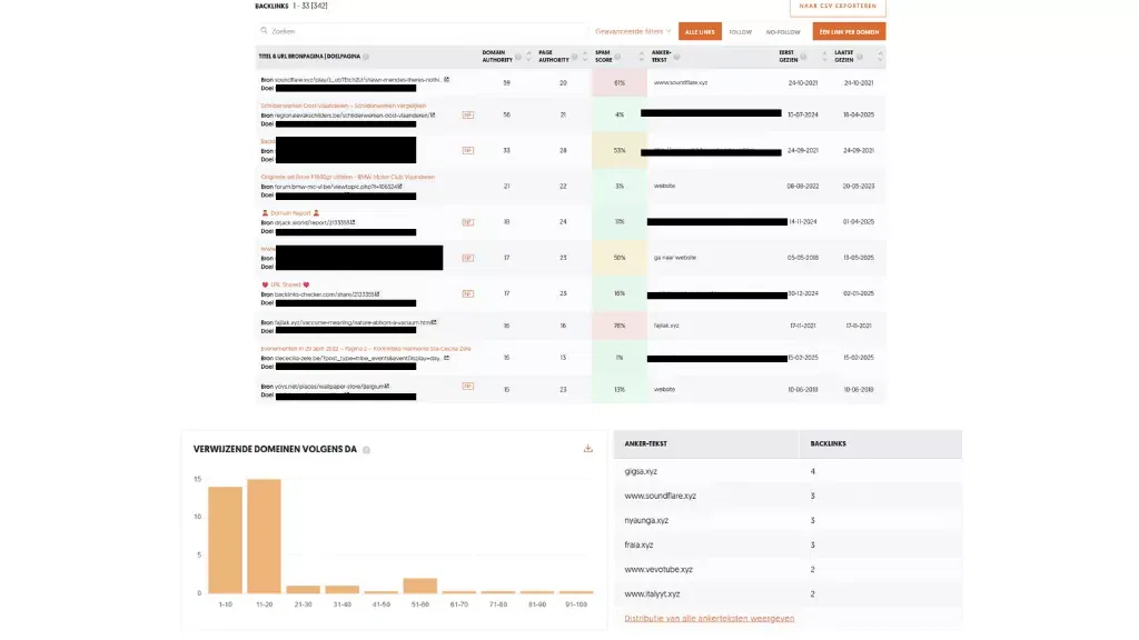 Voorbeeld van technische SEO analyse website