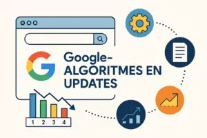 Illustratie van Google-algoritme-updates en hun impact op website ranking